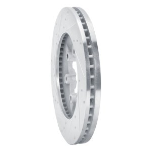 Chevrolet Colorado Brake Rotor (1) - Front Right - R1 Concepts - Drilled & Slotted - Silver - `09-`12